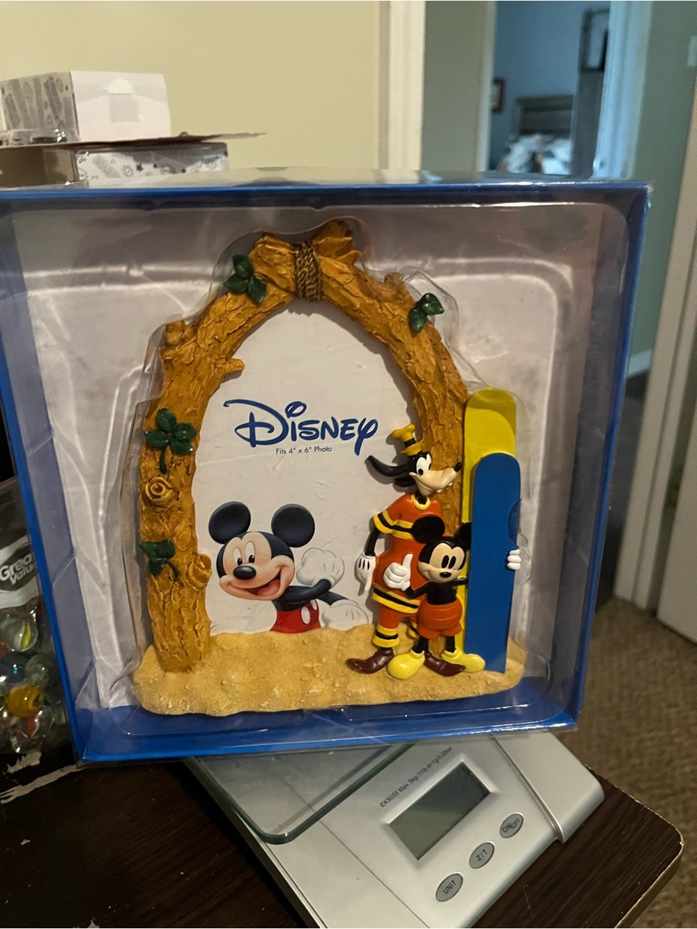Disney Beach Surf Photo Frame with Mickey & Goofy - Yellow, Blue, Brown